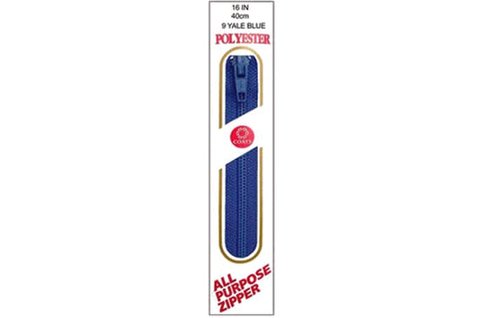 C & C Poly All Purpose Zipper 16" Yale Blue