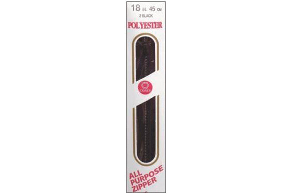 C & C Poly All Purpose Zipper 18" Black
