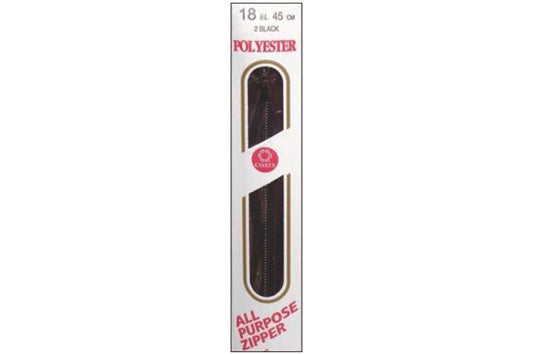 C & C Poly All Purpose Zipper 18" Black