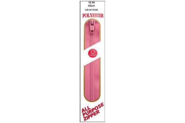 C & C Poly All Purpose Zipper 18" Dark Rose