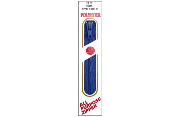 C & C Poly All Purpose Zipper 18" Yale Blue