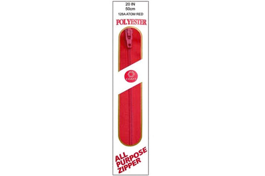 C & C Poly All Purpose Zipper 20" Atom Red