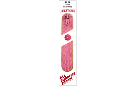 C & C Poly All Purpose Zipper 20" Dark Rose