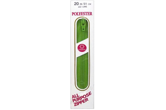 C & C Poly All Purpose Zipper 20" Lime