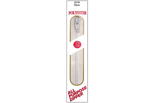 C & C Poly All Purpose Zipper 20" White