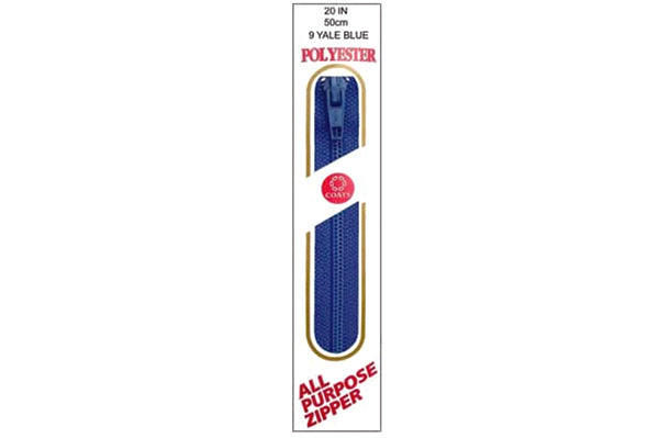 C & C Poly All Purpose Zipper 20" Yale Blue