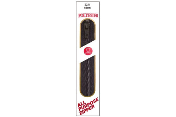 C & C Poly All Purpose Zipper 22" Black