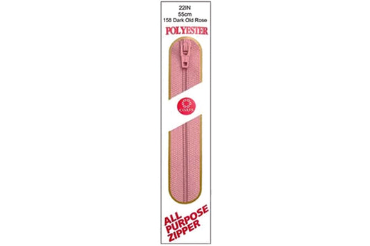 C & C Poly All Purpose Zipper 22" Dark Old rose