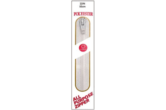 C & C Poly All Purpose Zipper 22" White