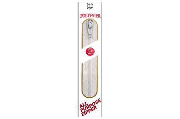 C & C Poly All Purpose Zipper 24" White