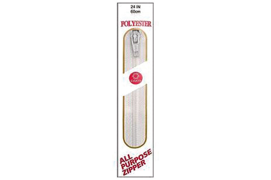 C & C Poly All Purpose Zipper 24" White