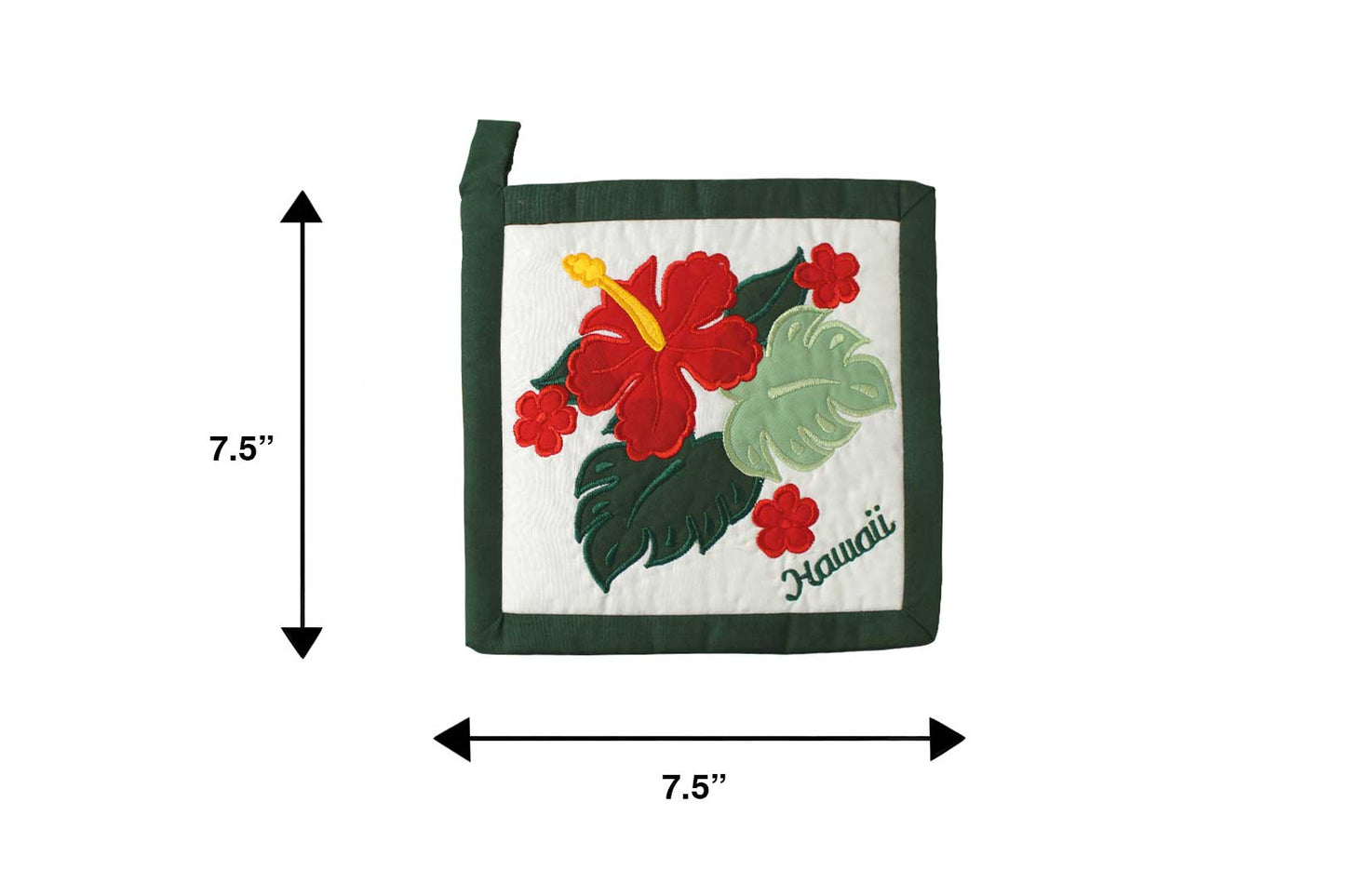 Quilted Bundle Potholders - Hunter/Red