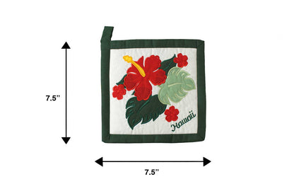 Quilted Bundle Potholders - Hunter/Red
