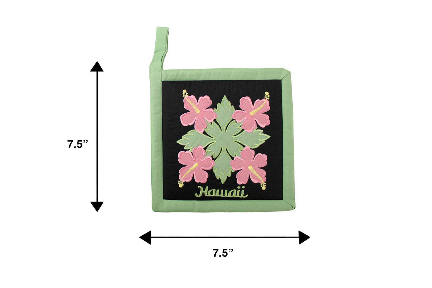 Quilted Bundle Potholder / Oven Mitt - Green/Black