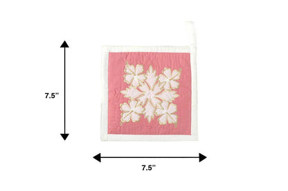 Quilted Bundle Potholder / Oven Mitt - White/Pink