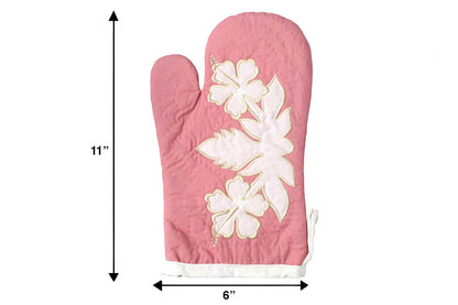 Quilted Bundle Potholder / Oven Mitt - White/Pink