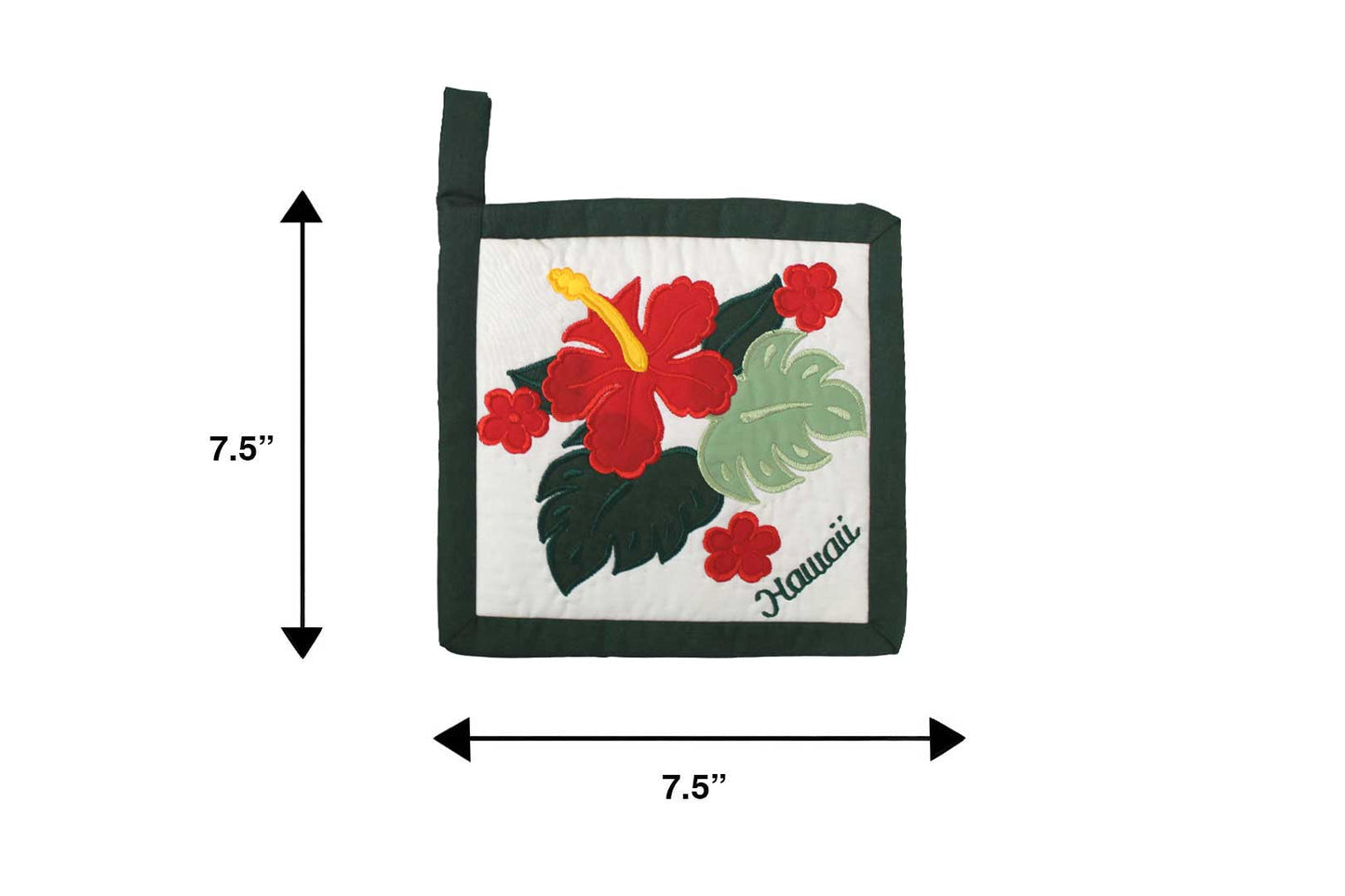 Quilted Bundle Potholder / Oven Mitt - Hunter/Red