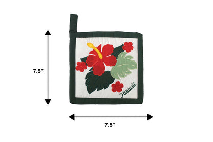 Quilted Bundle Potholder / Oven Mitt - Hunter/Red
