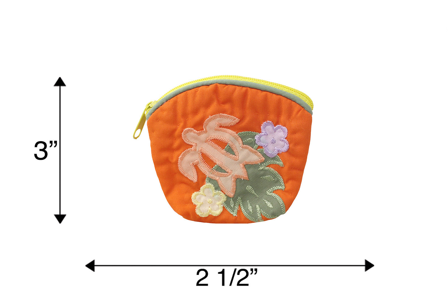 Quilted Coin Pouch - Orange/Green