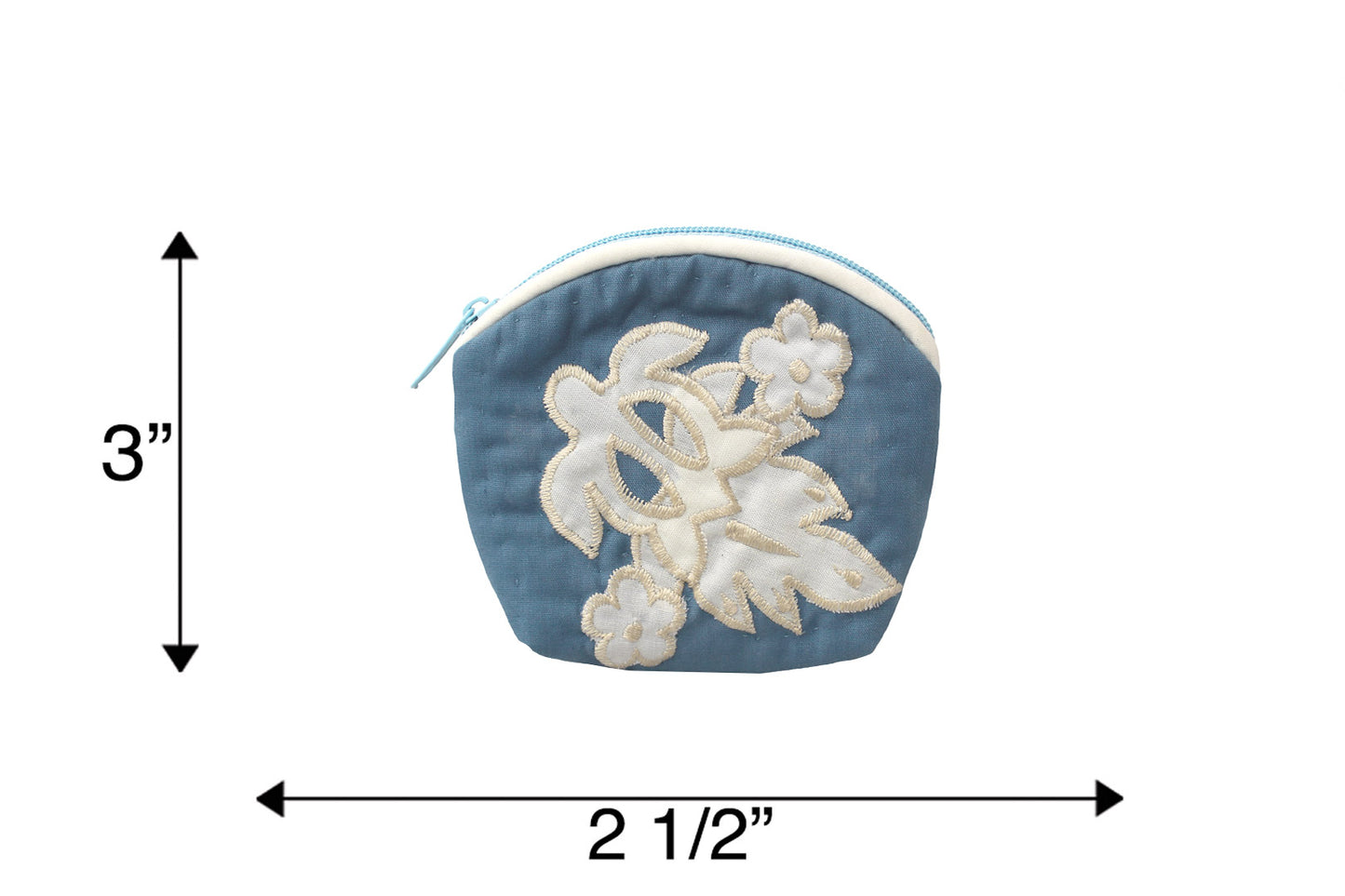 Quilted Coin Pouch - Blue/White