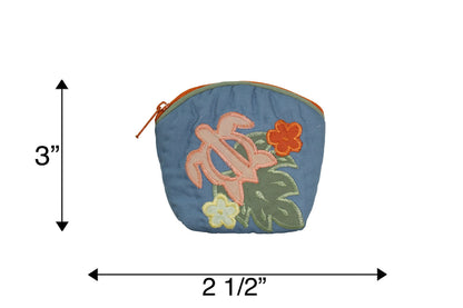 Quilted Coin Pouch - Blue/Green