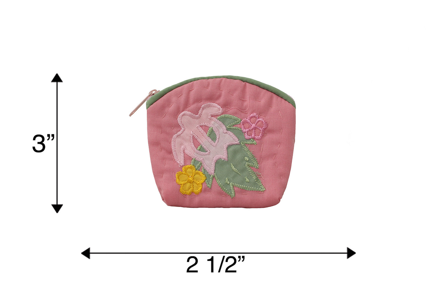 Quilted Coin Pouch - Pink/Cream