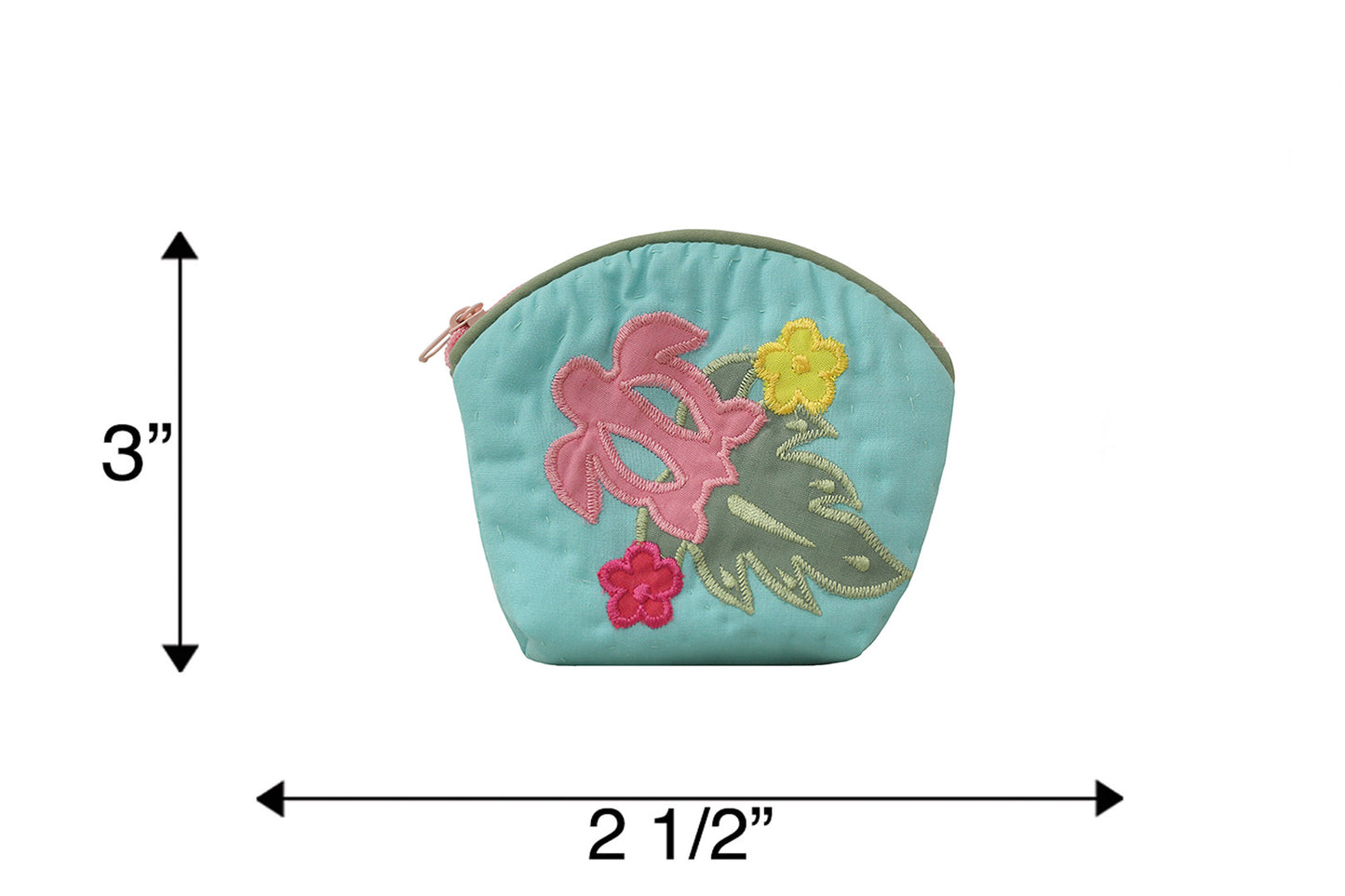 Quilted Coin Pouch - Turquoise/Green