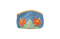 Quilted Cosmetic Pouch Small - Blue/Orange