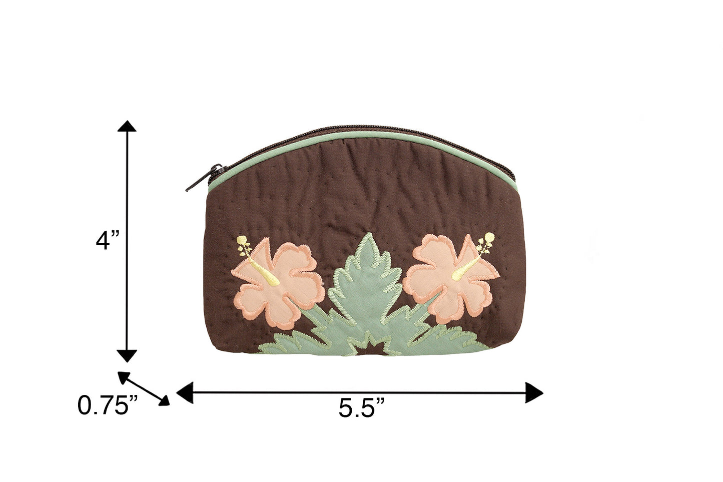 Quilted Cosmetic Pouch Small - Brown/Brown