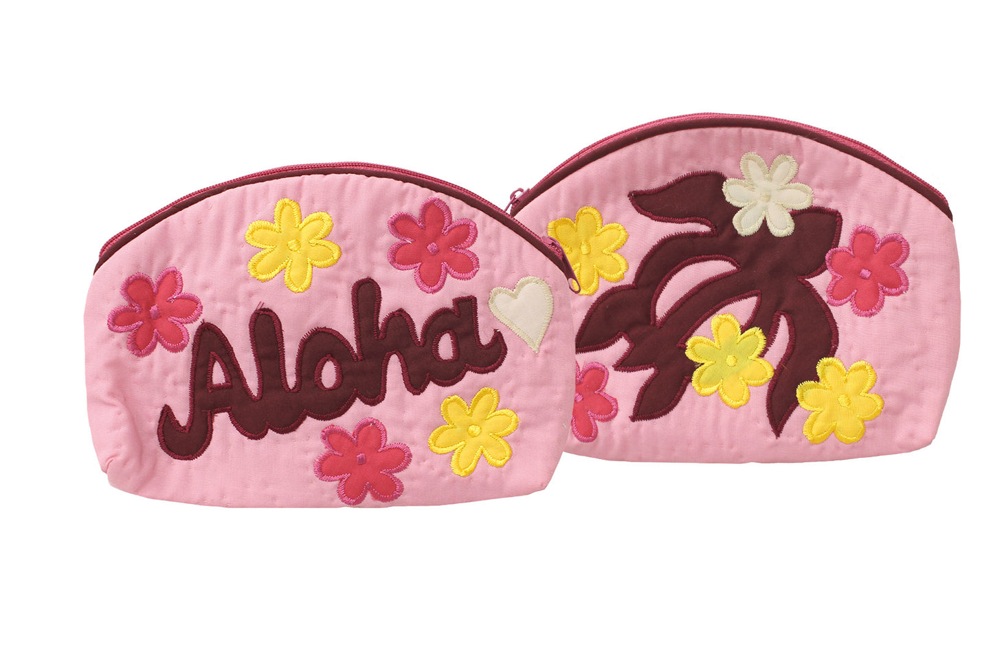 Quilted Cosmetic Pouch Large - Pink/Fuchsia