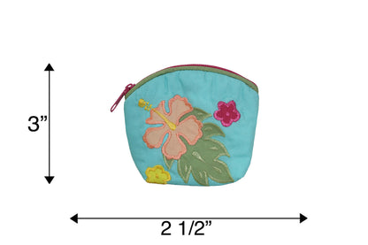 Quilted Coin Pouch - Turquoise/Green