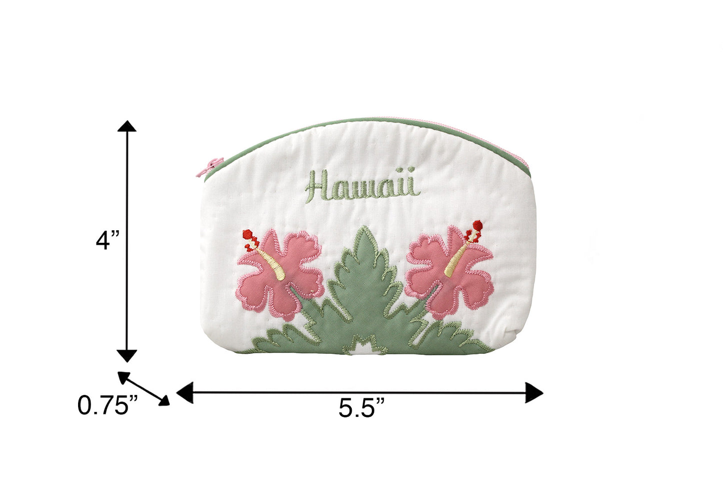 Quilted Cosmetic Pouch Small - White/Pink