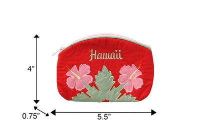 Quilted Cosmetic Pouch Small - Red/Pink