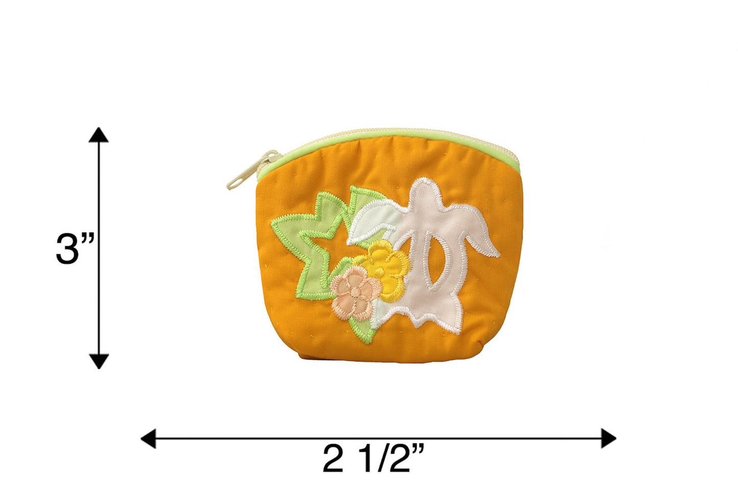 Quilted Coin Pouch - Orange/Cream