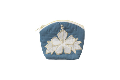 Quilted Coin Pouch - Blue/White