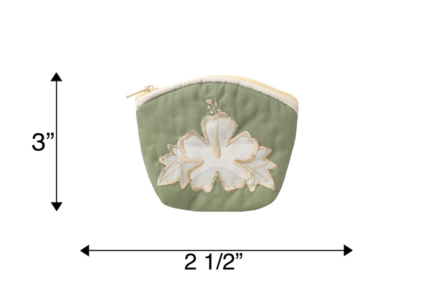 Quilted Coin Pouch - Green/White