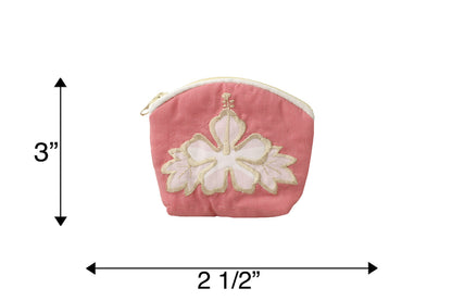 Quilted Coin Pouch - Pink/White
