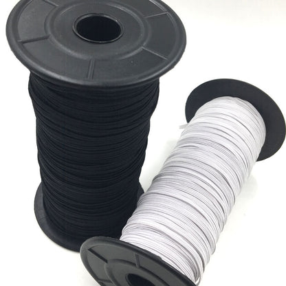 1/8" Black Elastic - 20 Yard Bundle