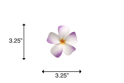 Foam Plumeria Stem Flower - Purple/Yellow