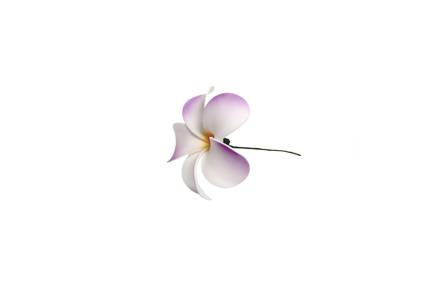 Foam Plumeria Stem Flower - Purple/Yellow