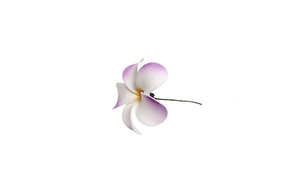 Foam Plumeria Stem Flower - Purple/Yellow