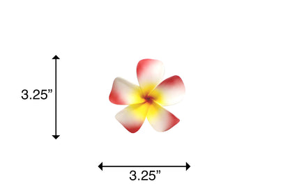 Foam Plumeria Stem Flower - Red/Yellow/Red