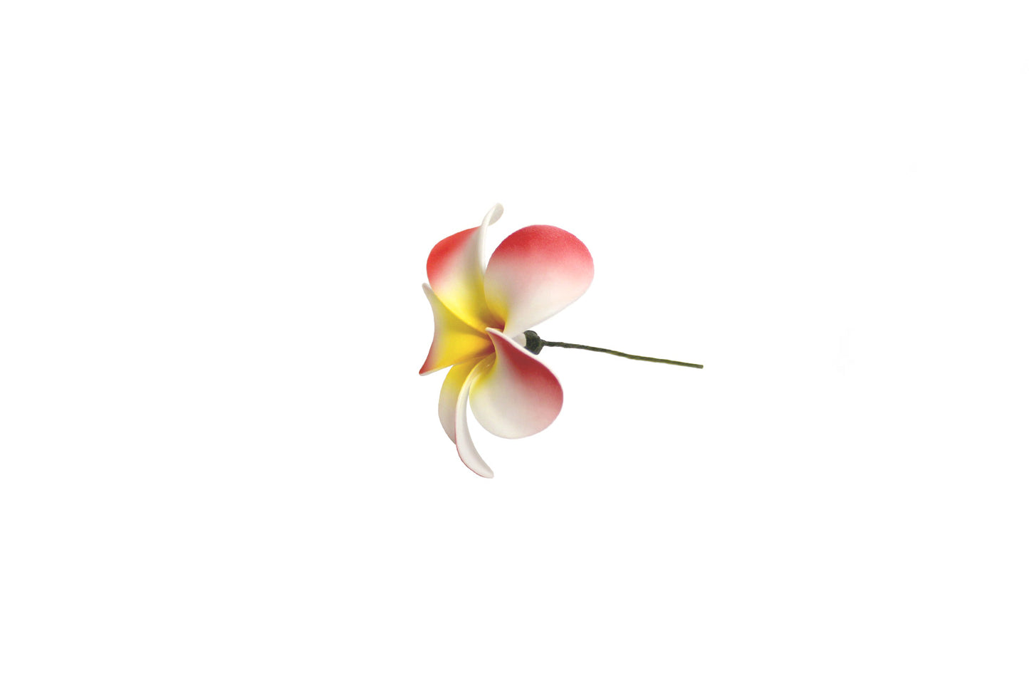 Foam Plumeria Stem Flower - Red/Yellow/Red