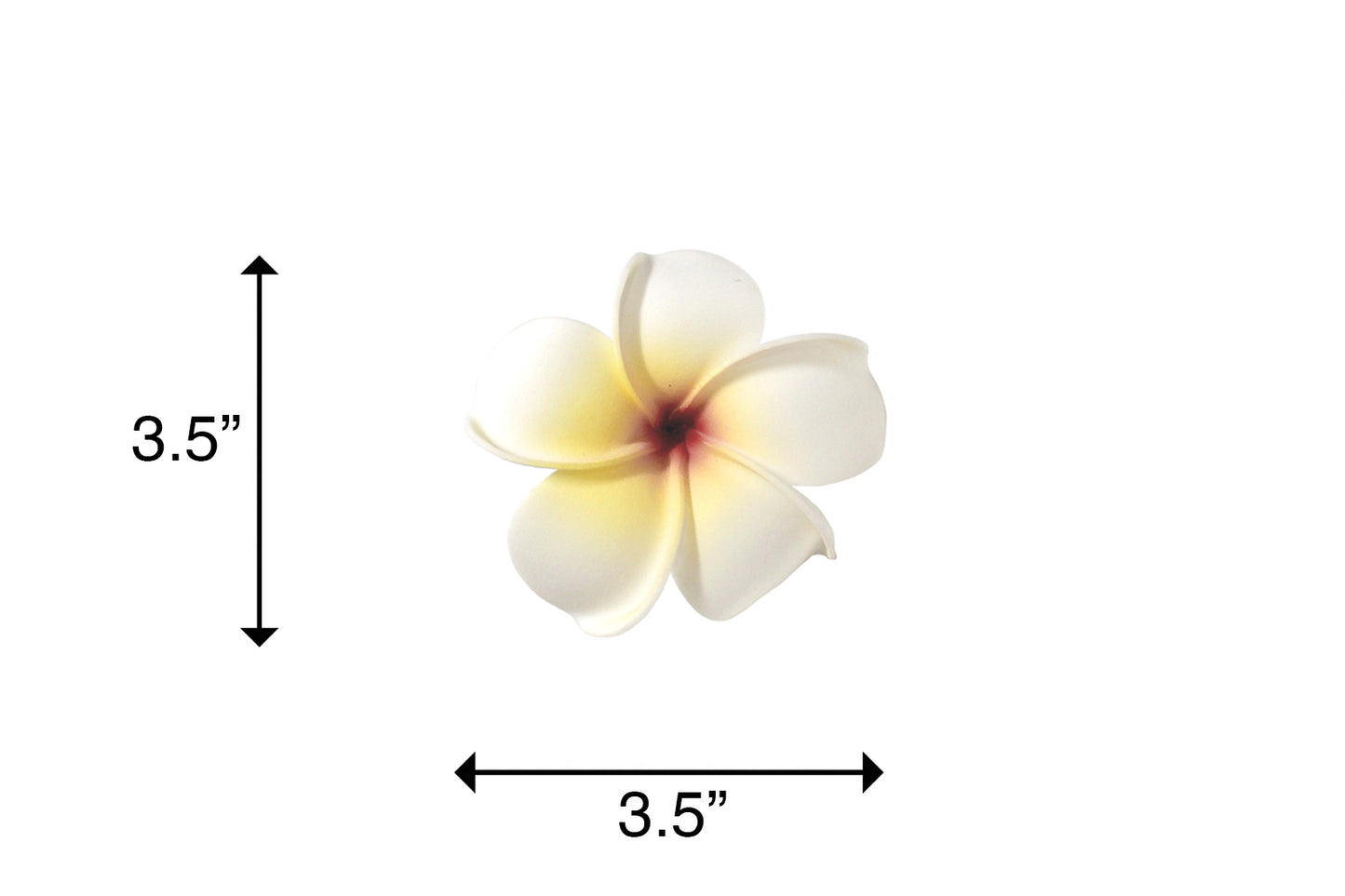 Foam Plumeria Stem Flower - Soft Yellow/Red