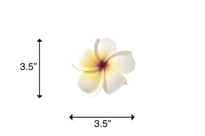 Foam Plumeria Stem Flower - Soft Yellow/Red