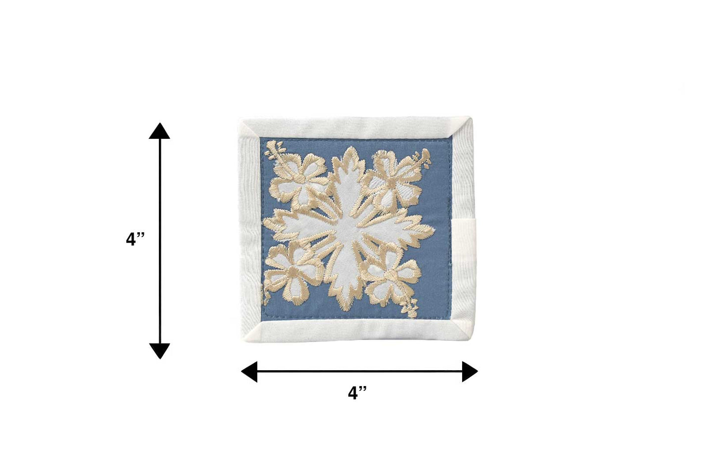 Quilted Bundle Coaster - White/Blue