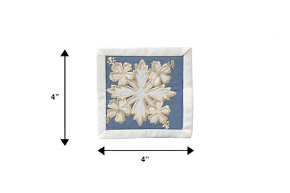 Quilted Bundle Coaster - White/Blue