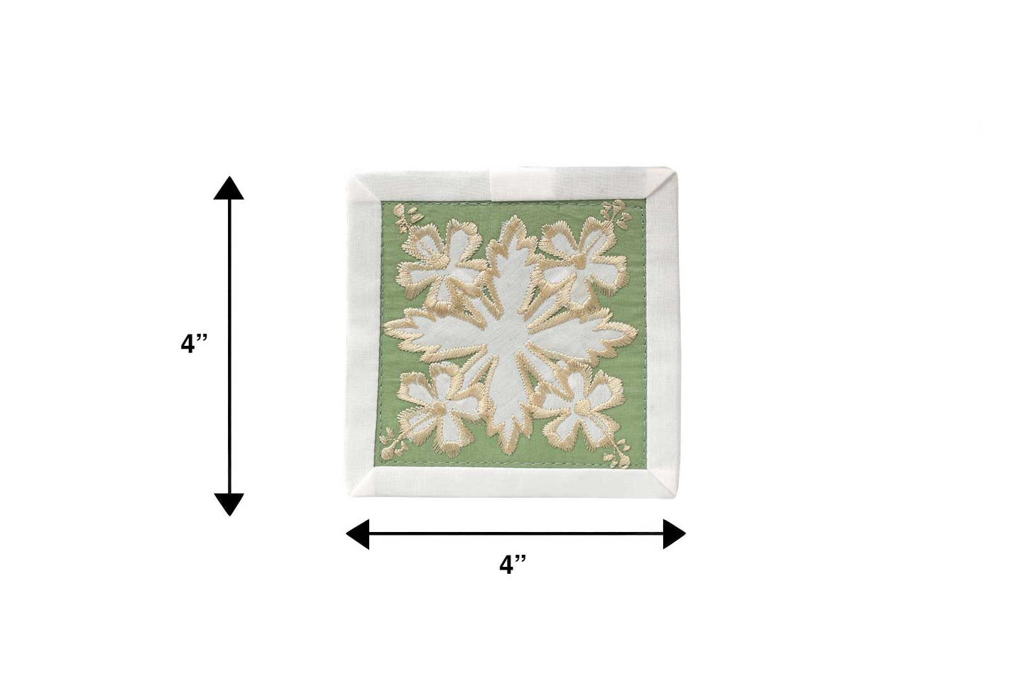 Quilted Bundle Coaster - White/Green