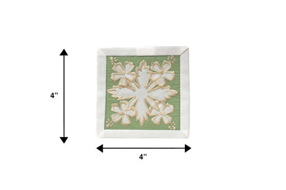 Quilted Bundle Coaster - White/Green