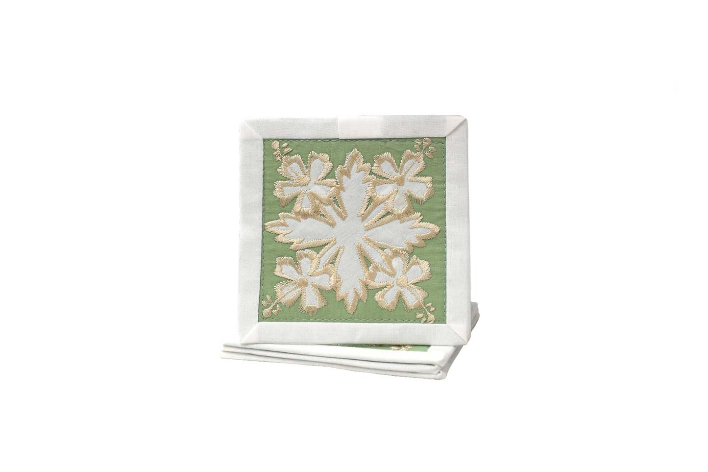 Quilted Bundle Coaster - White/Green